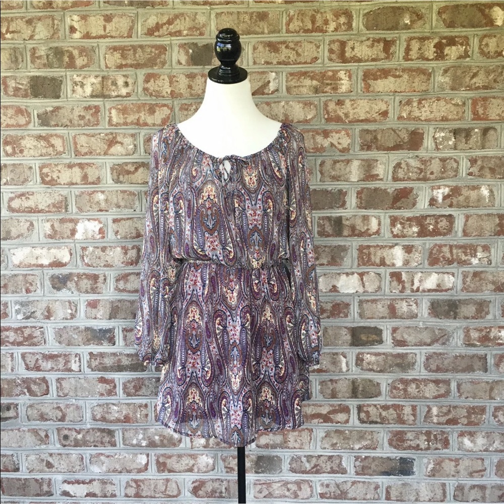 Wet Seal Paisley Pheasant Dress Sz M